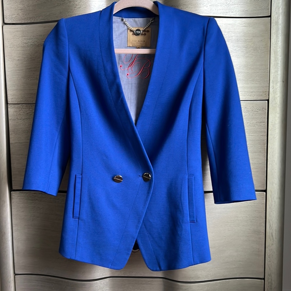 Ted Baker London Electric Blue Double-Breasted Blazer